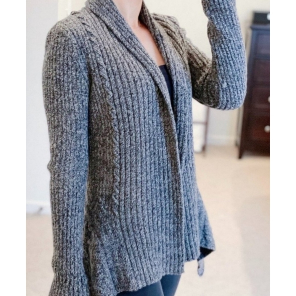 Canary Knitting Needles Wool Cardigan Sweater Gray Size L